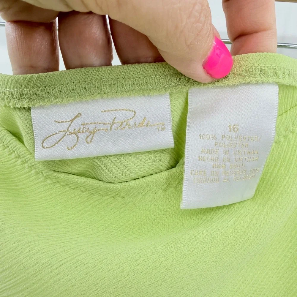 Vintage Lucy Pereda Textured Lime Green Bright Below Knee Skirt Womens 16